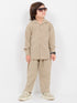 Eastern Starry Embossed Wash & Wear 2 Piece Set (Warm Beige)